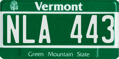 VT license plate NLA443