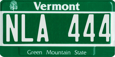 VT license plate NLA444