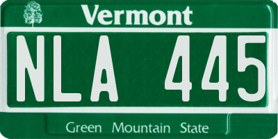 VT license plate NLA445
