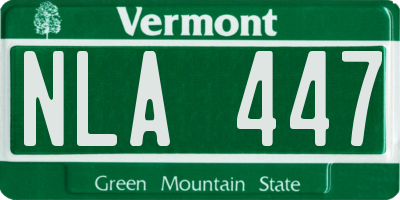 VT license plate NLA447