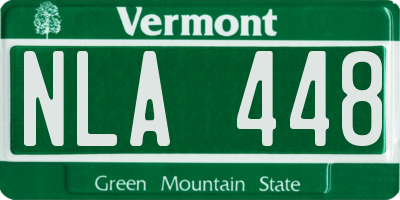VT license plate NLA448