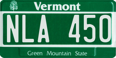VT license plate NLA450