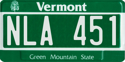 VT license plate NLA451