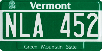 VT license plate NLA452