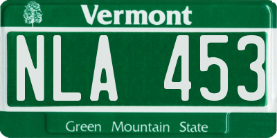 VT license plate NLA453