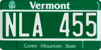 VT license plate NLA455
