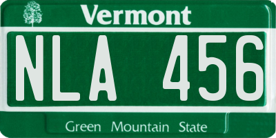 VT license plate NLA456