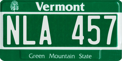 VT license plate NLA457