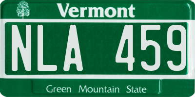VT license plate NLA459