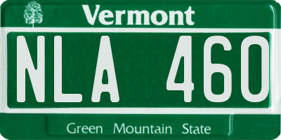 VT license plate NLA460