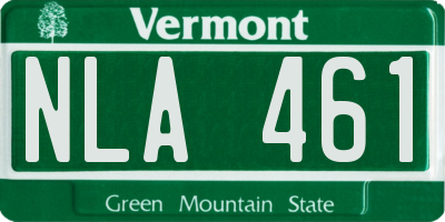 VT license plate NLA461