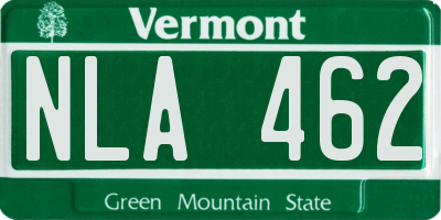 VT license plate NLA462