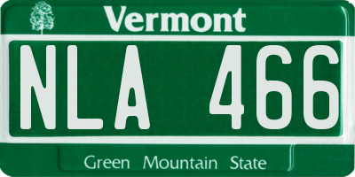 VT license plate NLA466
