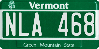 VT license plate NLA468