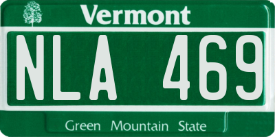VT license plate NLA469