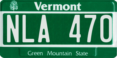 VT license plate NLA470