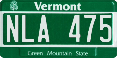 VT license plate NLA475