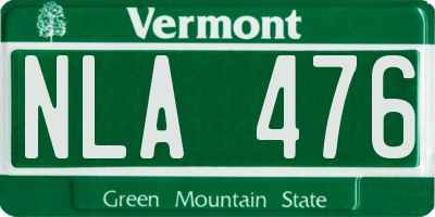 VT license plate NLA476