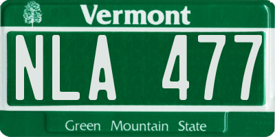 VT license plate NLA477