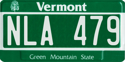 VT license plate NLA479