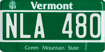 VT license plate NLA480