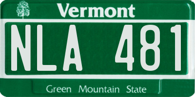 VT license plate NLA481