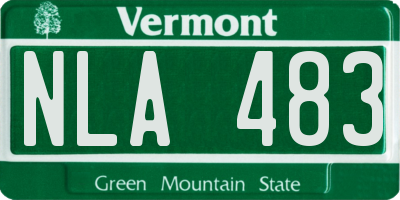VT license plate NLA483