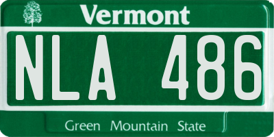 VT license plate NLA486