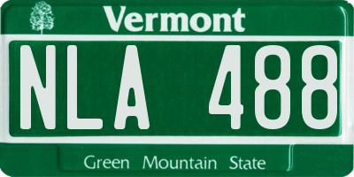VT license plate NLA488