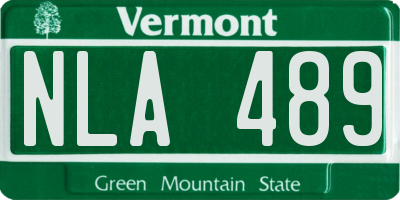 VT license plate NLA489