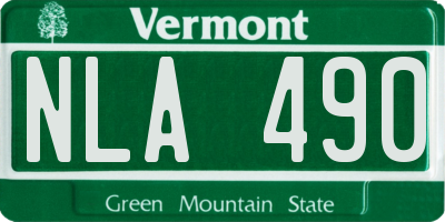 VT license plate NLA490