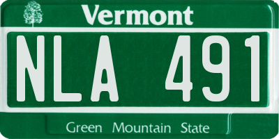 VT license plate NLA491