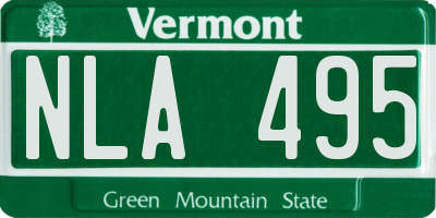 VT license plate NLA495