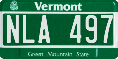 VT license plate NLA497