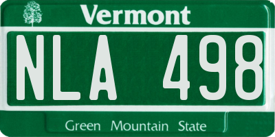 VT license plate NLA498