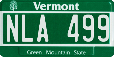 VT license plate NLA499