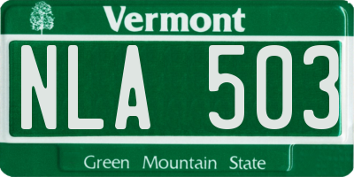 VT license plate NLA503