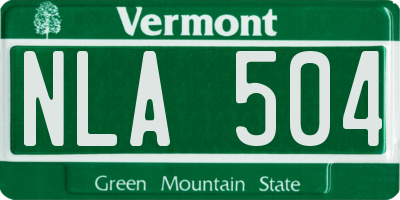 VT license plate NLA504