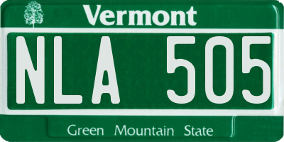 VT license plate NLA505