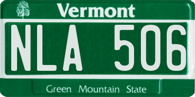 VT license plate NLA506