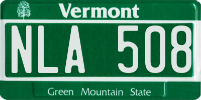 VT license plate NLA508