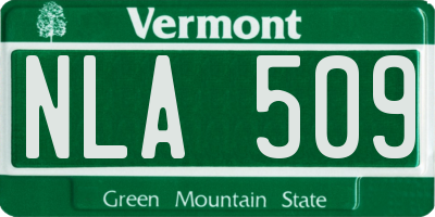 VT license plate NLA509