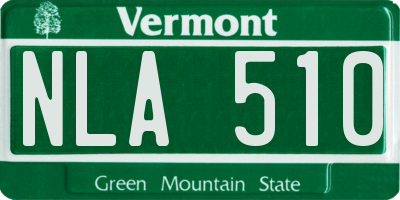 VT license plate NLA510