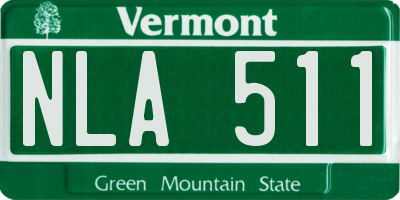 VT license plate NLA511
