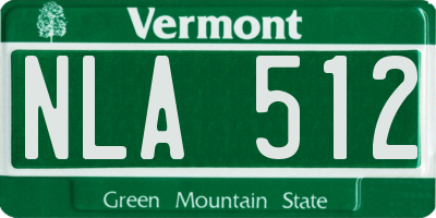 VT license plate NLA512