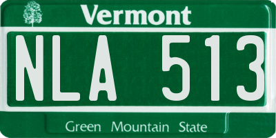 VT license plate NLA513