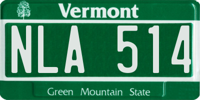 VT license plate NLA514
