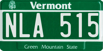 VT license plate NLA515