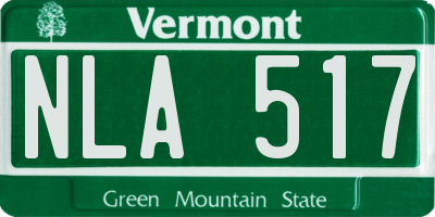 VT license plate NLA517