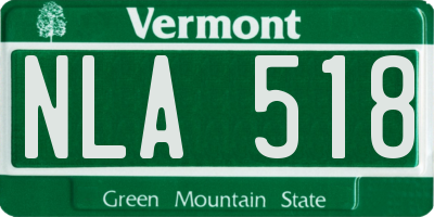 VT license plate NLA518